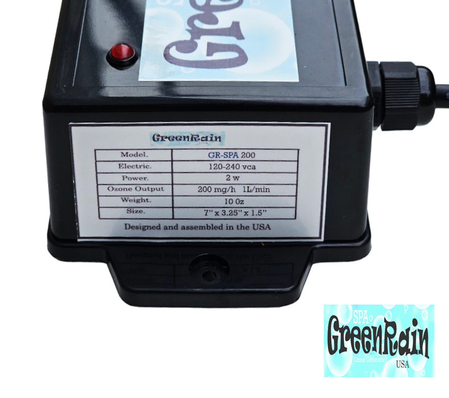 Cold Plunge SPA Hot Tub Ozone Generator Purifier Spa 110/220 SPA GreenRain 200 Made in USA.