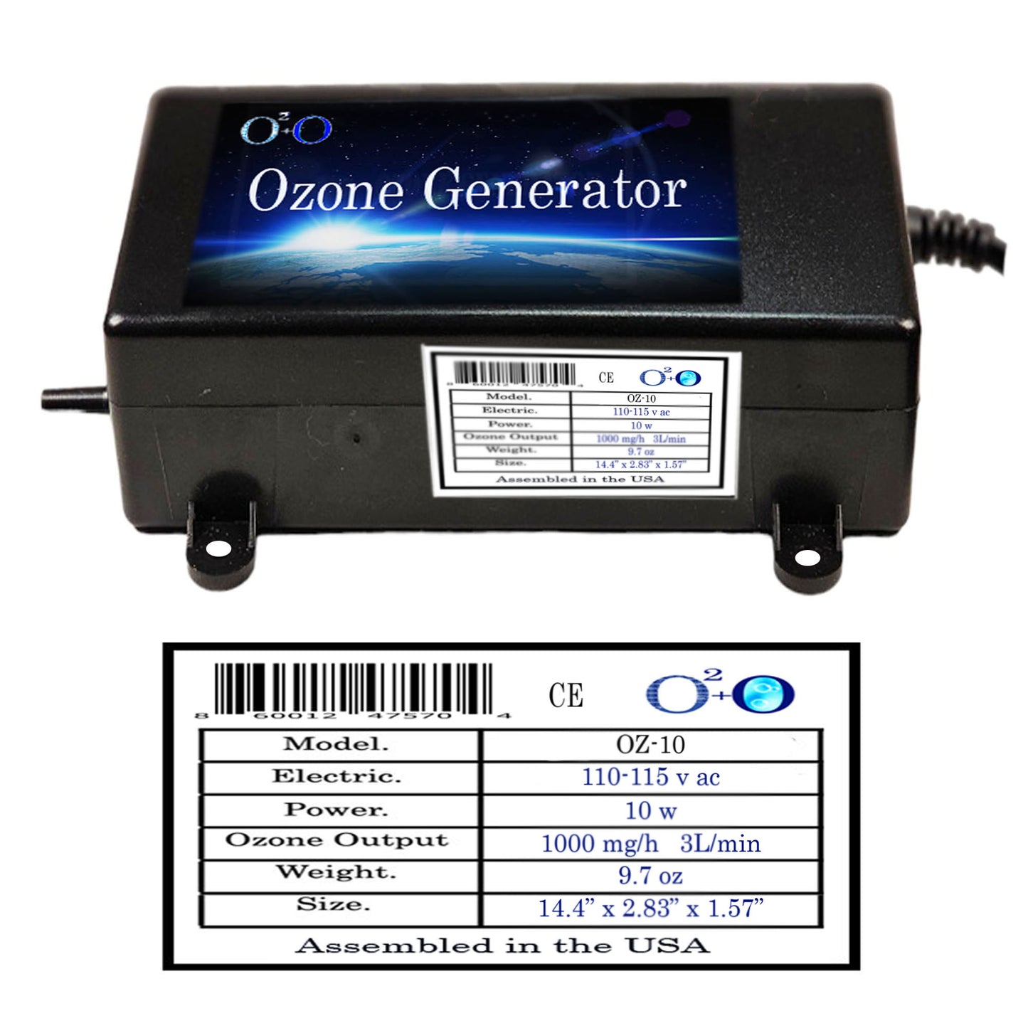 Ozone generator for cold plunge tub, 1000 mg/h ozone generator for ice bath or hot tub, cold immersion accessories. OZ-10