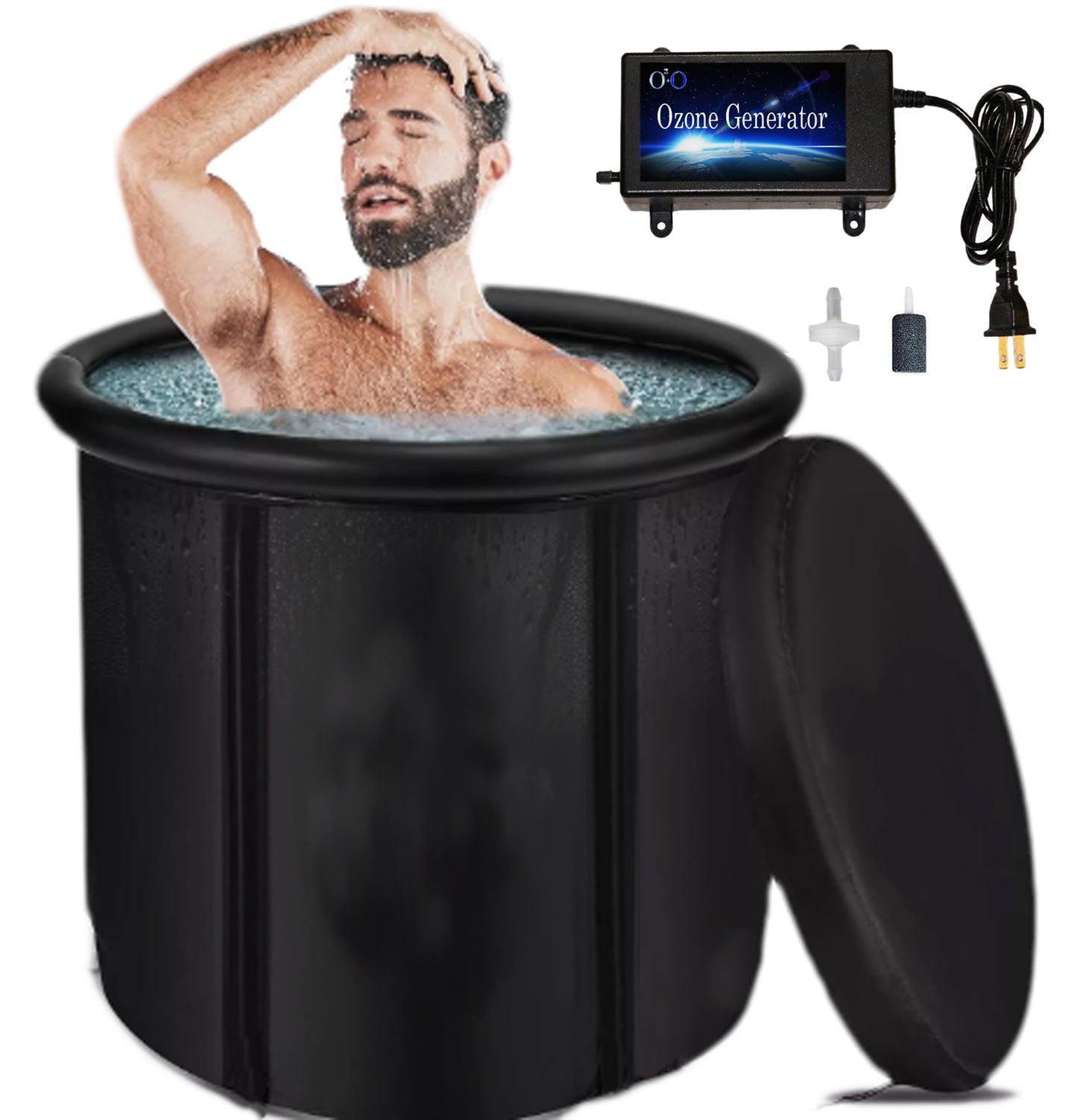 Ozone generator for cold plunge tub, 1000 mg/h ozone generator for ice bath or hot tub, cold immersion accessories. OZ-10