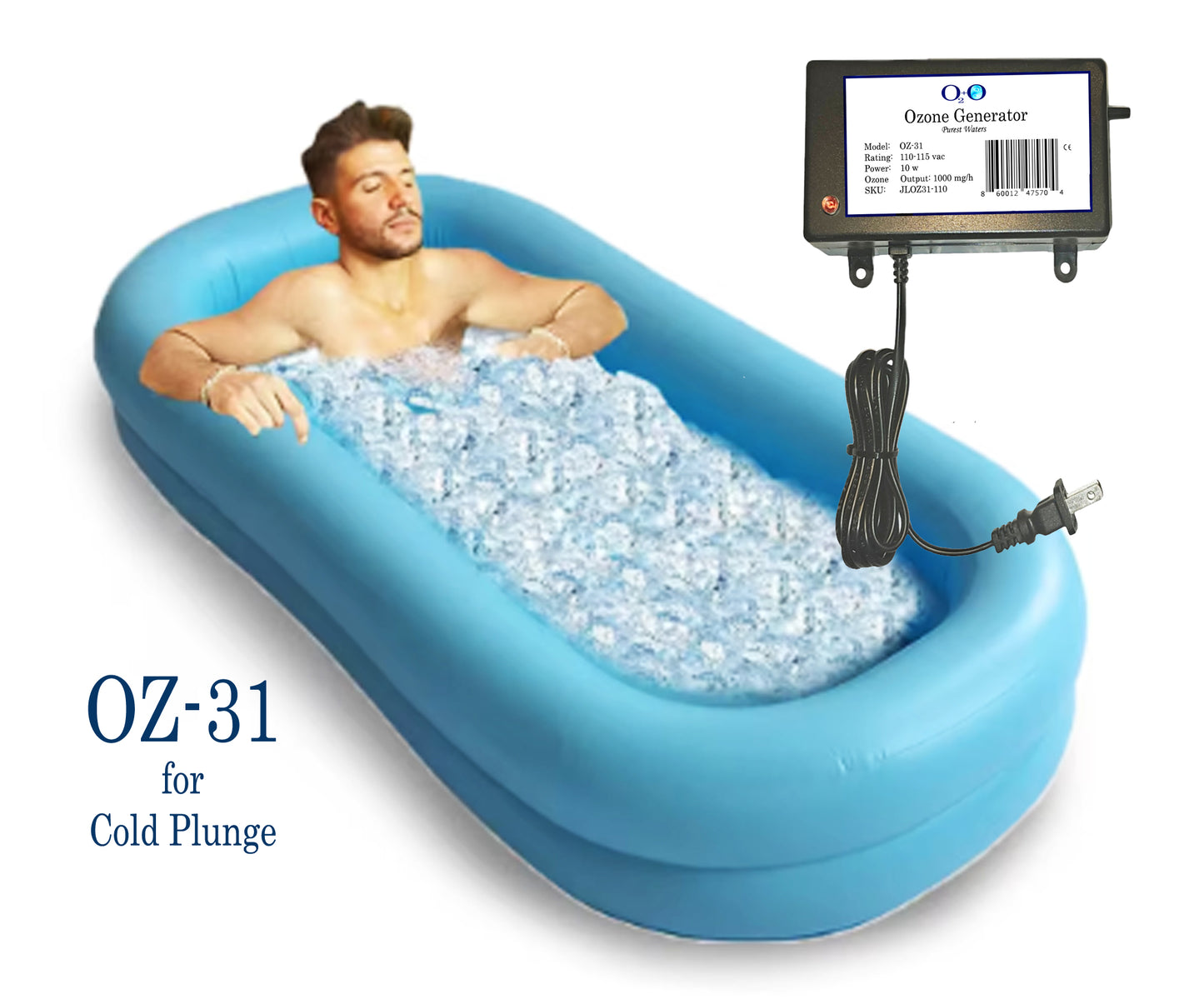 OZ-31 Compact OZONO GENERATOR for Cold Plunge or Hot Tub (SPA Ozone Generator) 1000mg/h