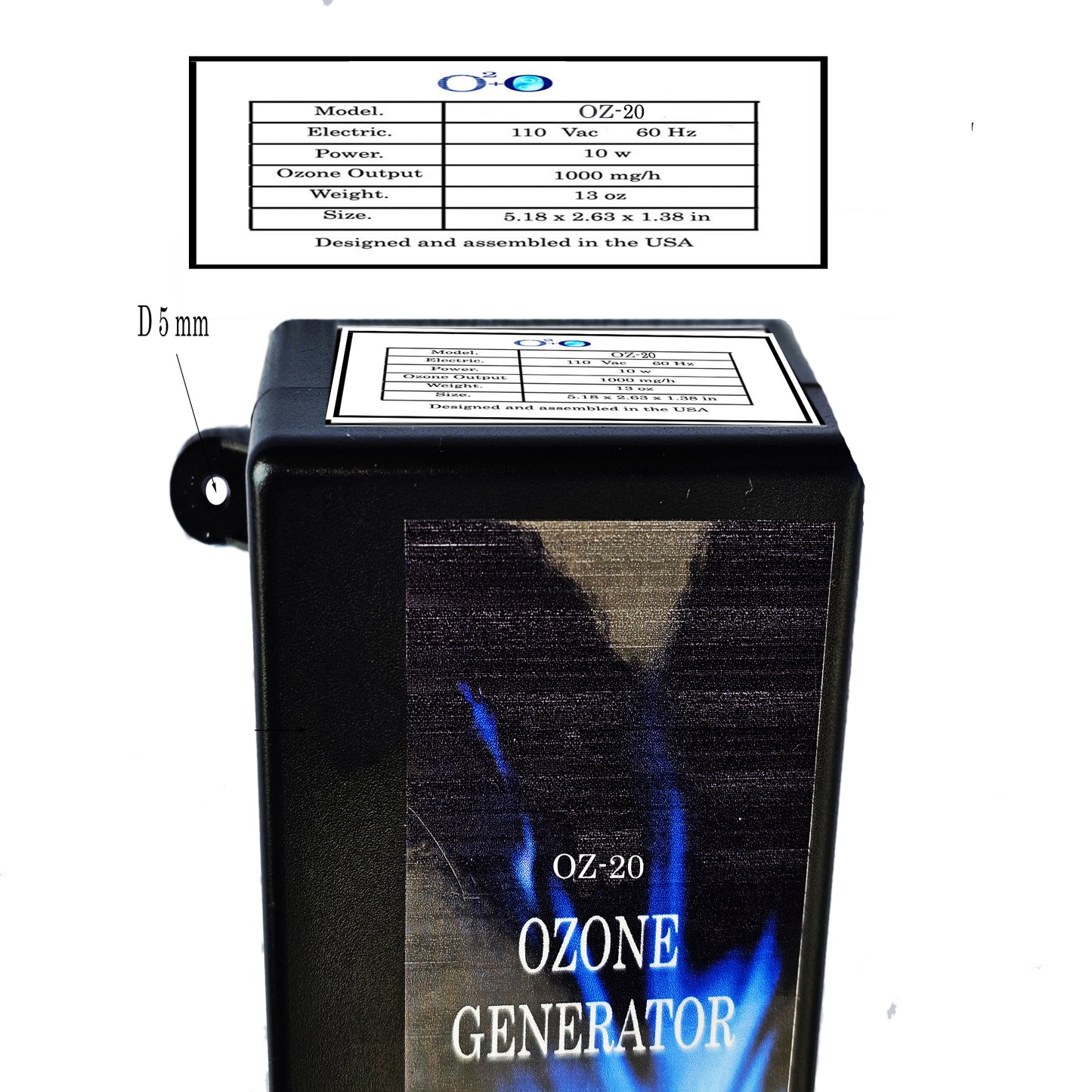 OZONE GENERATOR for Air, Water and Oil Ozonation Purification. Commercial Machine Industrial Pro Air Water Purifier Ozonator, OZ-20