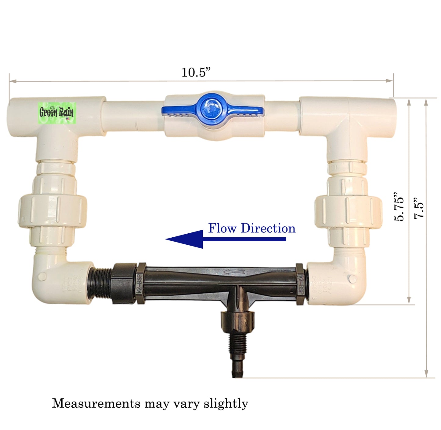 Venturi with Bypass and 1/2" Flow Regulation Valve for Irrigation Systems and Gardens.