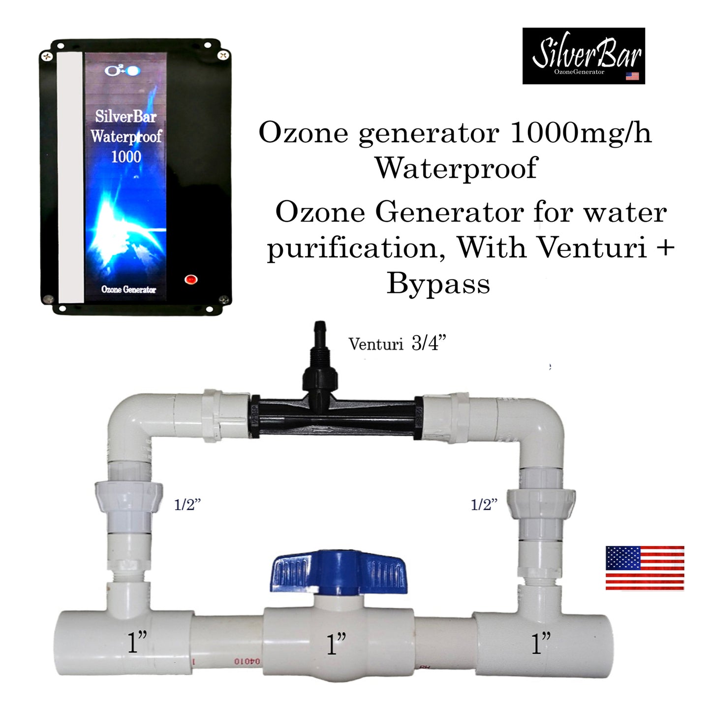 Waterproof, Ozone Generator for High Water Purification. Commercial Ozone Generator Machine Industrial Pro Water Purifier Ionizer Ozonator.